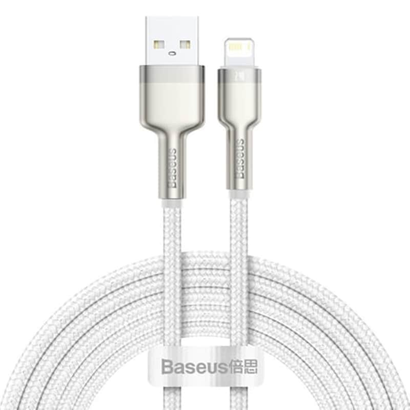 BASEUS Καλώδιο δεδομένων Baseus Cafule Series Metal Usb to Lightning 2.4A 2m - White