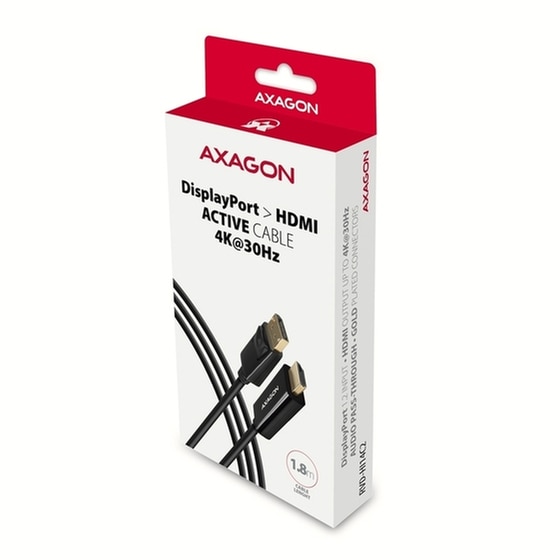 Καλώδιο HDMI Axagon DisplayPort male σε  HDMI male 1.8m - Μαύρο image 1
