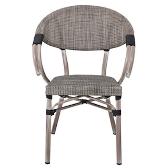 Πολυθρόνα Woodwell Costa Alu Antique Grey Textilene  C55346 58x57x83cm - Μπεζ image 1