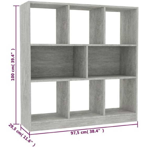 Βιβλιοθήκη VidaXL από Μοριοσανίδα 97.5x29.5x100 cm - Γκρι image 6