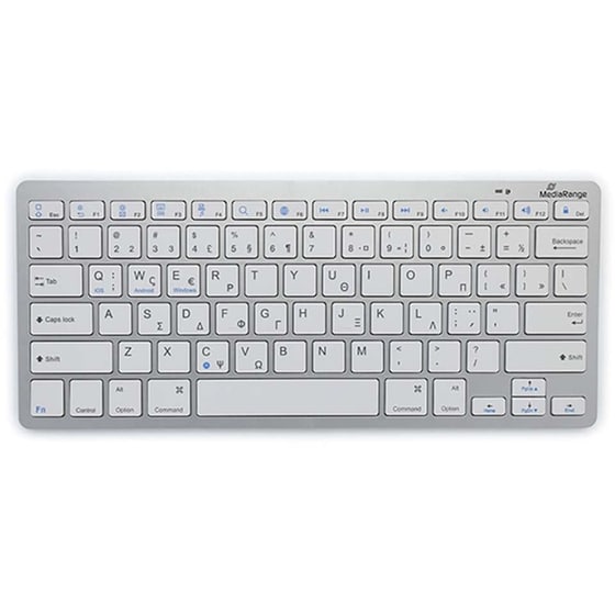 MediaRange MROS132-GR Ασύρματο Bluetooth Πληκτρολόγιο - Ασημί (GR) image 0