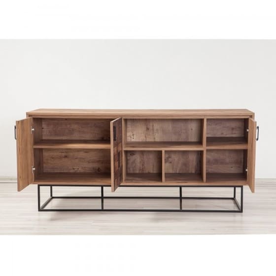 Μπουφές 24Mall Destra Atlantic Pine από Μοριοσανίδα/Μέταλλο 180x40x80 cm - Μαύρος/Καφέ image 3