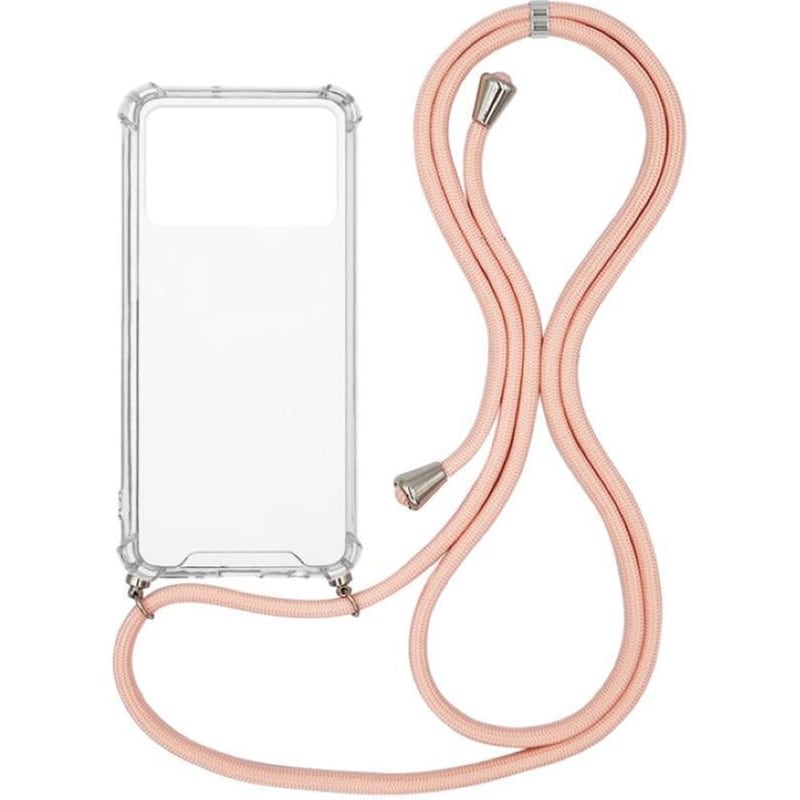 Θήκη Xiaomi Poco X4 Pro 5G - Sonique Armor Clear Με Κορδόνι - Ροζ