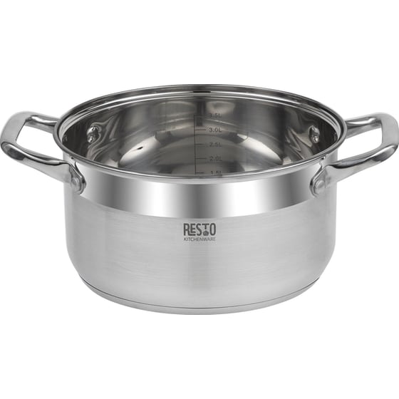 Κατσαρολάκι Ρηχό RESTO Casserole-RE92004 από Ανοξείδωτο Ατσάλι 22 cm 4.6 L Inox image 2