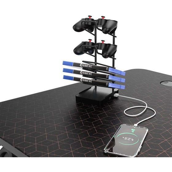 Γραφείο Gaming  Eureka Ergonomic από Carbon Fiber 120x60cm - Μαύρο/Κόκκινο image 7