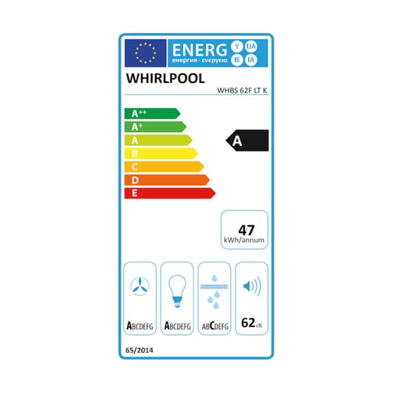 WHIRLPOOL WHBS 62F LT K/1 60 cm Inox Απορροφητήρας Καμινάδα - Τζάκι image 2