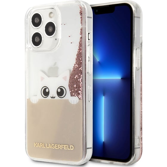 Karl Lagerfeld Liquid Glitter Case  Quot;peek A Boo Cover Quot; Θήκη Προστασίας – Iphone 13 Pro Max (clear/glitter Pink) image 6