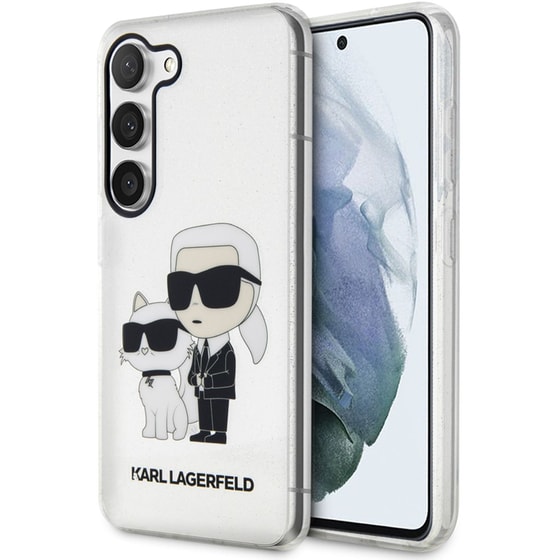 Θήκη Samsung Galaxy S23 - Karl Lagerfeld Hard Case Karl+Choupette - Clear/Glitter image 4