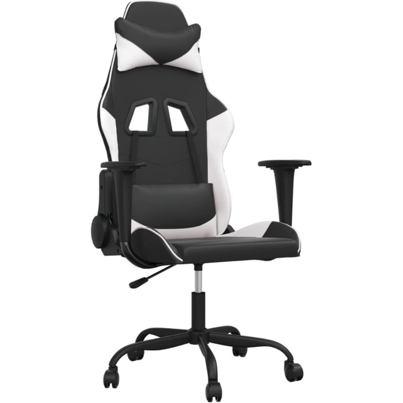 Καρέκλα Gaming VIDAXL 345404 με Ρυθμιζόμενα Μπράτσα από Τεχνητό Δέρμα - Μαύρο