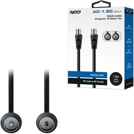 NOD Καλώδιο Κεραίας AC-1.5C BLACK 1x RF Male σε 1x RF Female 1.50 m Μαύρο