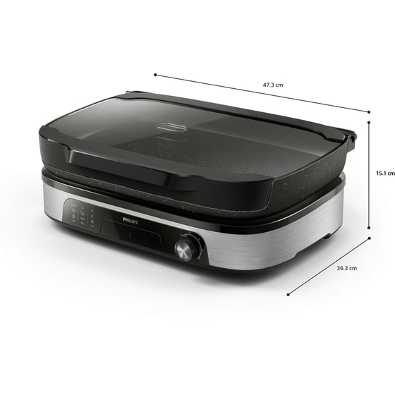 PHILIPS HD6212/90 2400 W Μαύρο/Ασημί Ηλεκτρική Γκριλιέρα image 3