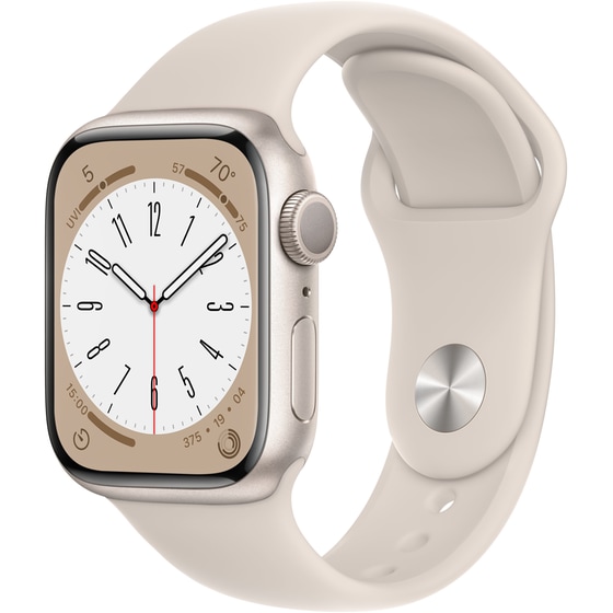 Apple Watch Series 8 Starlight Aluminium 45mm GPS- Starlight Sport Band Regular image 0