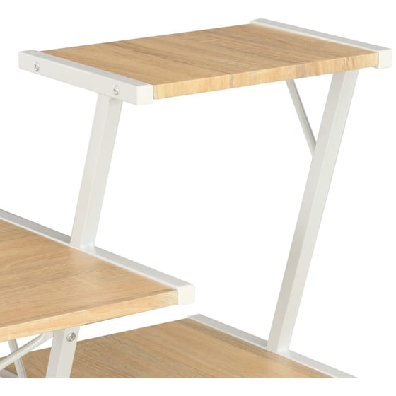 Γραφείο Βιβλιοθήκη VidaXL από Μοριοσανίδα 116x50cm - Δρυς/Λευκό image 4