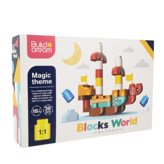 Σετ Τουβλάκια Κατασκευής (38 Κομμάτια) - Ship image 0