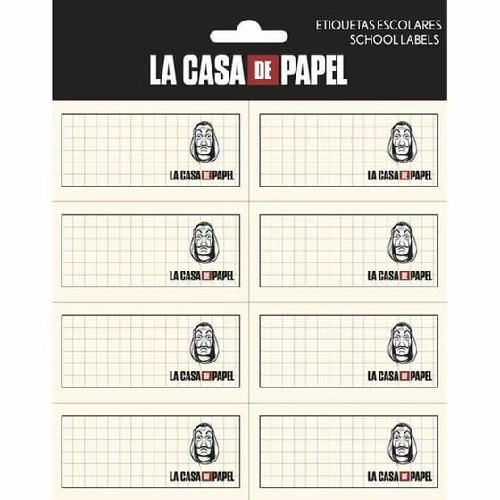 Αυτοκόλλητες Ετικέτες Grupoerik La Casa De Papel (2 Φύλλα - 16 Τεμάχια) image 0