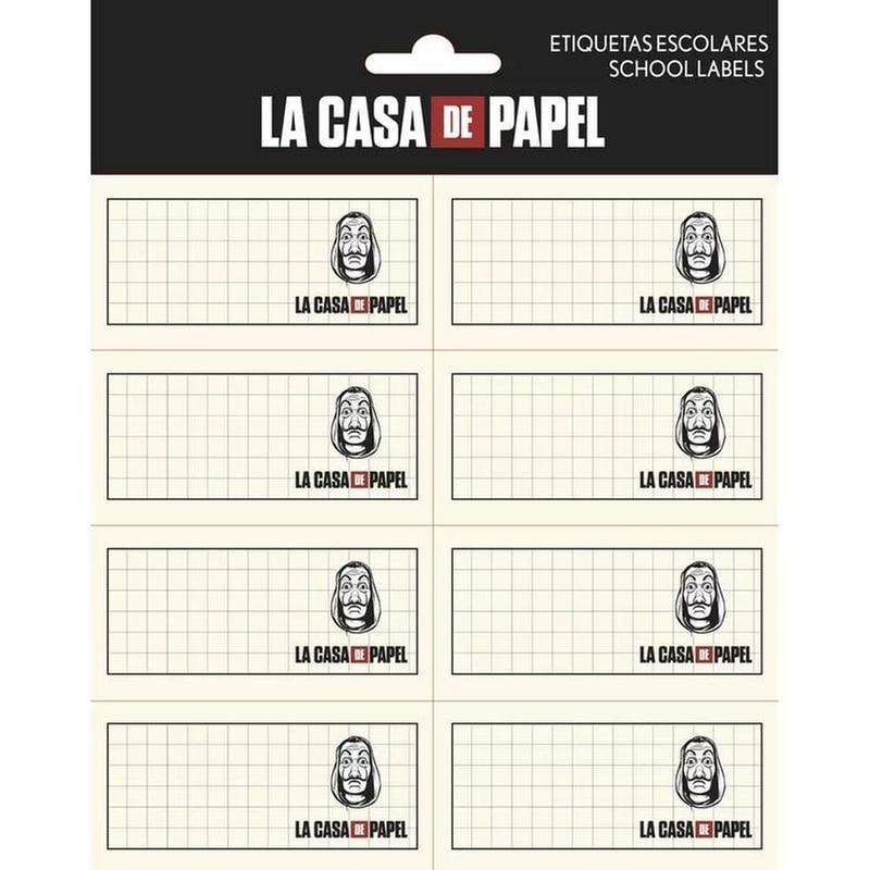 GRUPOERIK Αυτοκόλλητες Ετικέτες Grupoerik La Casa De Papel (2 Φύλλα - 16 Τεμάχια)