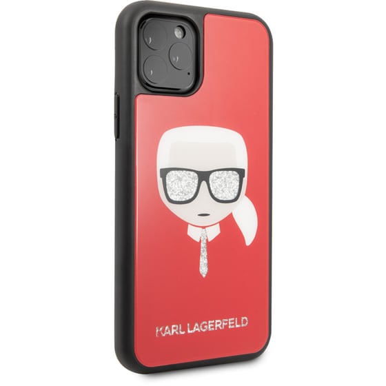 Θήκη Karl Lagerfeld iPhone 11 Pro Max - Karl Lagerfeld Glitter Head Double Layer Hard Case - Red image 4