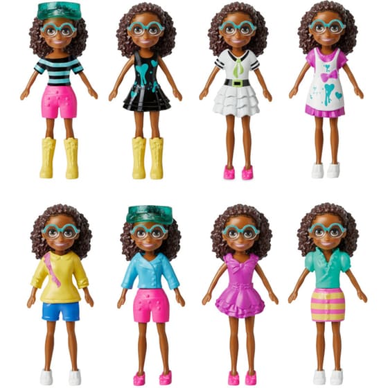 Mattel Κούκλα Polly Pocket με μόδες μεσαίο πακέτο - 6 σχέδια (1 τεμάχιο) image 5