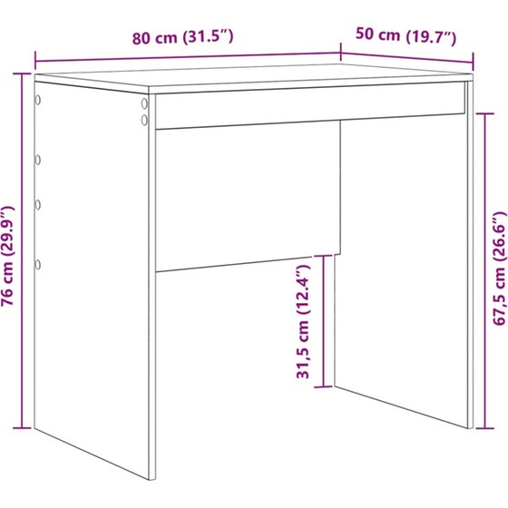 Γραφείο VidaXL 125,5x50x127 cm - Καπνιστή Δρυς (2 τεμ.) image 13