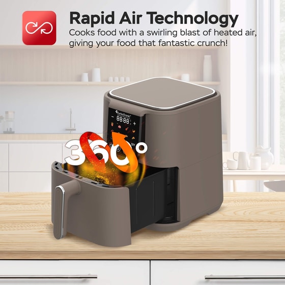 TURBOTRONIC TT-AF250 6 L 1500 W Γκρι Φριτέζα Αέρος image 10