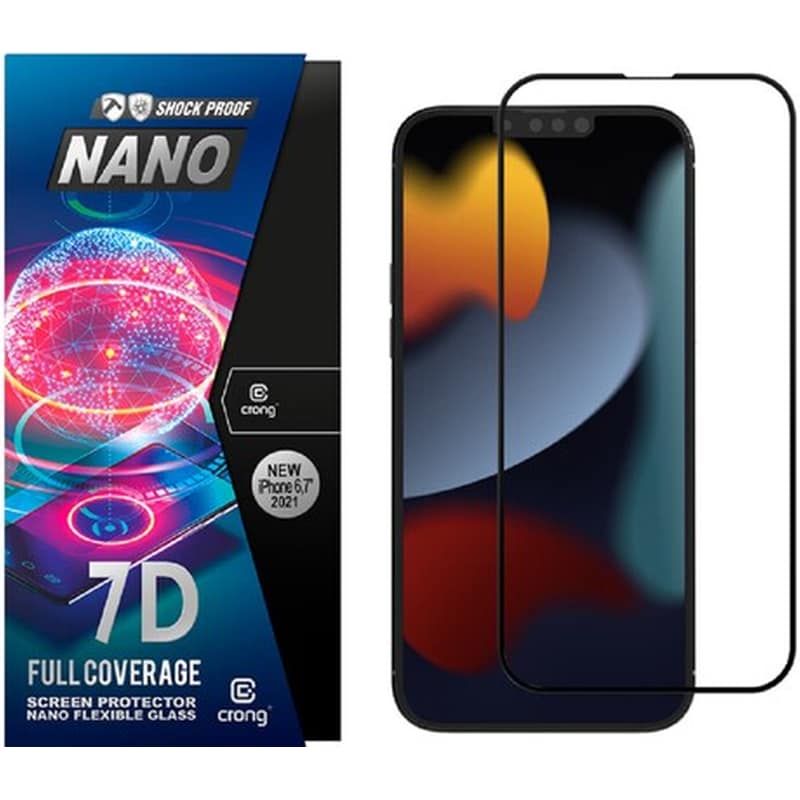 Προστατευτικό οθόνης Apple iPhone 13 Pro Max - Crong 7d Nano Fullface Black 0.3mm φωτογραφία