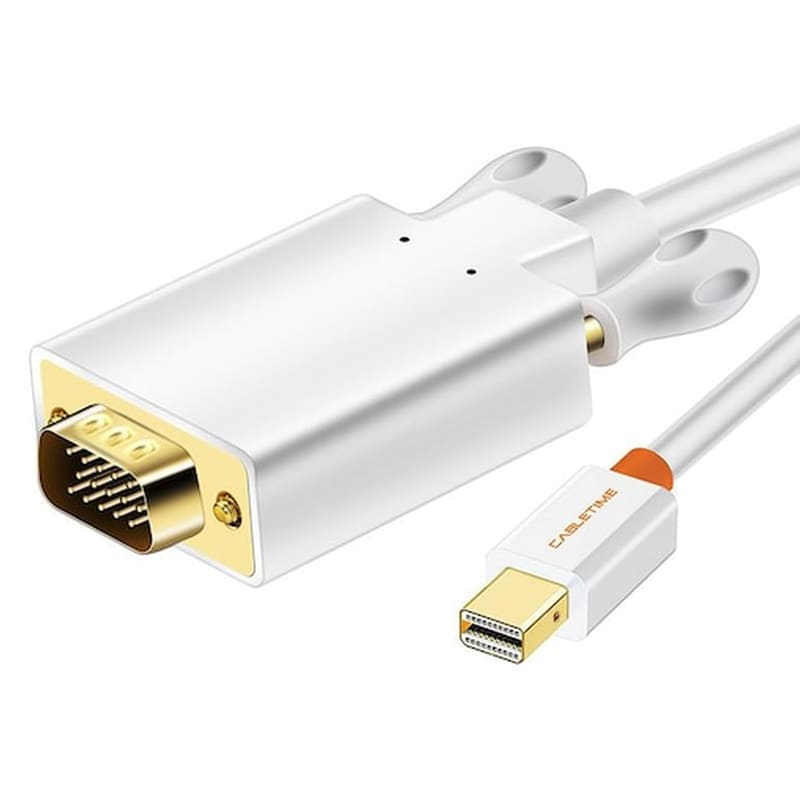 CABLETIME Cabletime Καλώδιο Mini Displayport Σε Vga Av588, 1080p, 1.8m, Λευκό