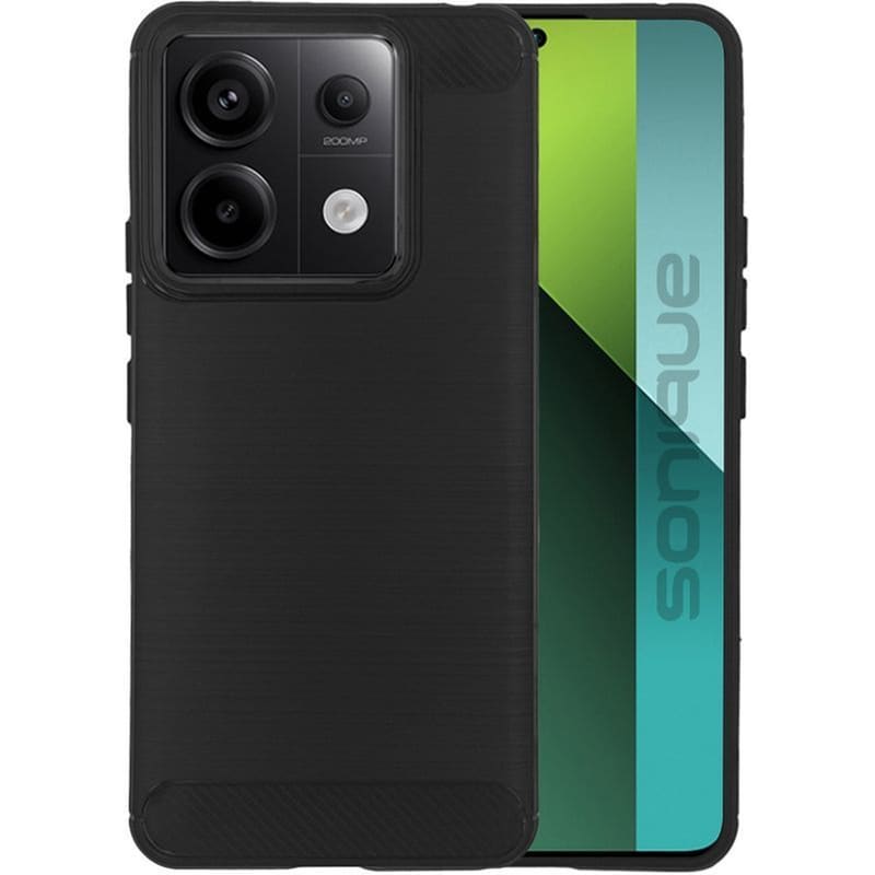 Θήκη Σιλικόνης Sonique Carbon Brushed Xiaomi Redmi Note 13 Pro 5g / Poco X6 5g Μαύρο