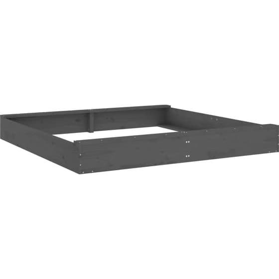 VidaXL Αμμοδόχος με Καθίσματα Τετράγωνη 160x160x20cm Ξύλινη - Γκρι image 1
