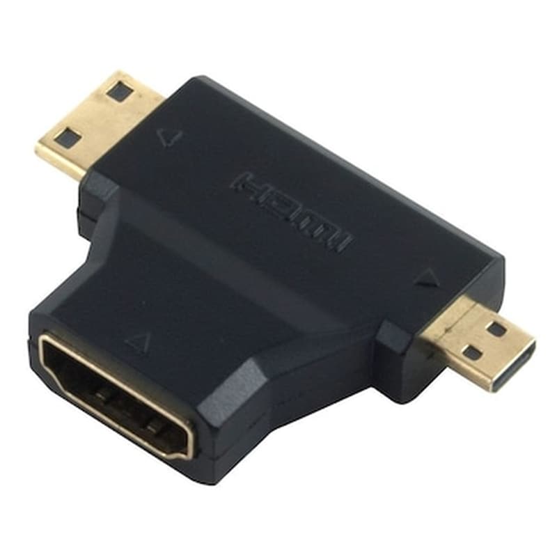 Powertech Adapter Hdmi 19pin (f) Σε Mini Hdmi (m) Micro Hdmi (m)