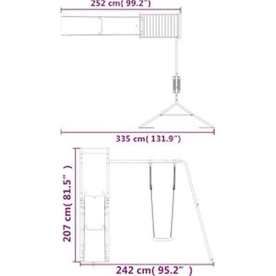 VidaXL Παιδική Χαρά Εξωτερικού Χώρου από Μασίφ Ξύλο Πεύκου image 10