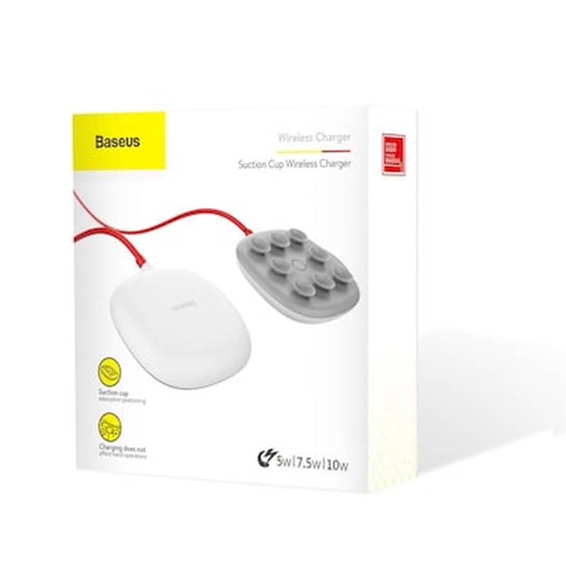 Ασύρματος Φορτιστής Qi Baseus Suction - Λευκό