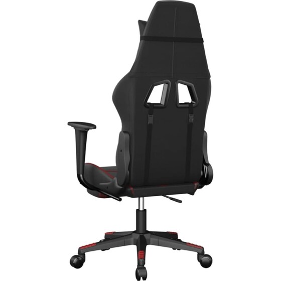 Καρέκλα Gaming VIDAXL 3143683 με Υποπόδιο από Τεχνητό Δέρμα - Μαύρο image 3