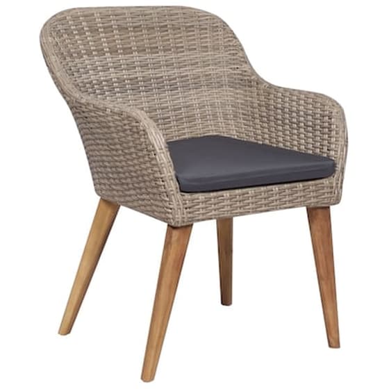 Vidaxl Πολυθρόνες Εξωτερικού Χώρου 2 Τεμ. Καφέ Συνθ.ρατάν Με Μαξιλάρια image 2