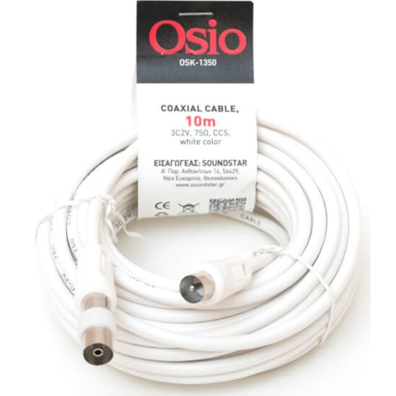 Καλώδιο Osio Coax Male σε Coax Female - 10m image 3