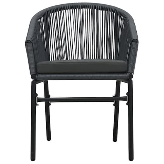 Καρέκλες Κήπου Vidaxl από Ρατάν Pvc 2 Τεμ. 58 x 58 x 78cm - Ανθρακί image 3
