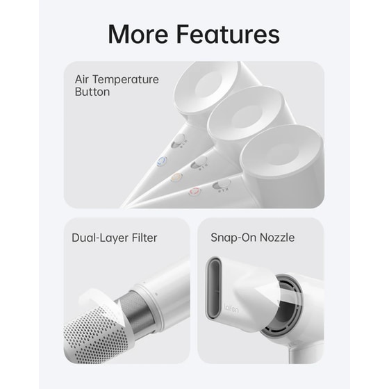 LAIFEN SE LITE Σεσουάρ Μαλλιών 1400 W Λευκό image 3
