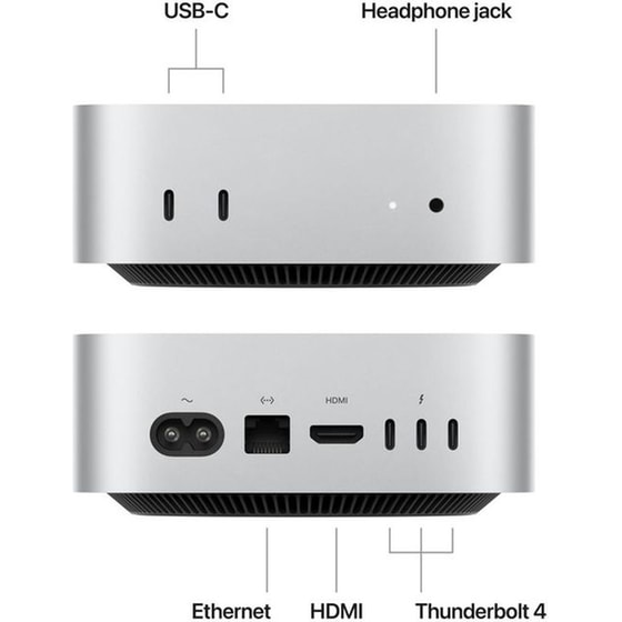 Apple Mac Mini with M4 Chip (Apple M4/24GB/512GB SSD/10C CPU/10C GPU) - Silver image 1
