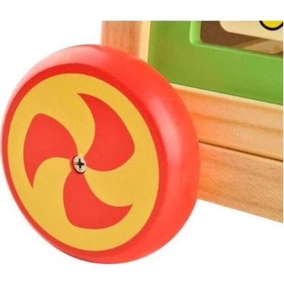 Εκπαιδευτική Περπατούρα Aria Trade Κύβος Δραστηριοτήτων Με Παζλ, Ρολόι & Άβακα Ξύλινη Για Μωρά 12+ Μηνών - 33x34x45.5-48 cm, Κιτρινό image 5