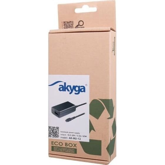 Φορτιστής Laptop Universal - Akyga Ak-nu-12 100-240V 65W - Black image 1