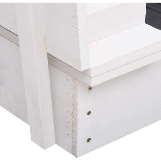 VidaXL Αμμοδόχος με Καθίσματα Τετράγωνη 95x90x15cm Ξύλινη - Λευκό image 5