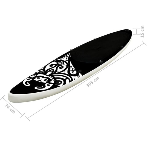 Φουσκωτή Σανίδα SUP VidaXL 305x76 cm - Μαύρη image 10