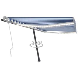Τέντα Vidaxl Συρόμενη Χειροκίνητη με LED 450x300cm - Λευκό/Μπλε