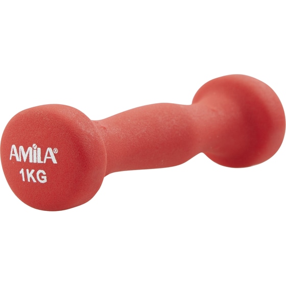 Σετ Βαράκια Στρογγυλά Soft 1kg Amila 44448 2 τμχ από Νεοπρένιο - Κόκκινα image 1
