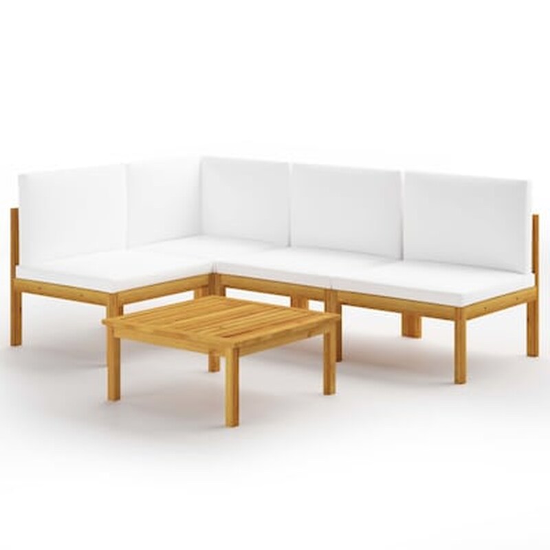 Σαλόνι Κήπου Vidaxl 5 Τμχ Με Μαξιλάρια Από Μασίφ Ξύλο Ακακίας VIDAXL