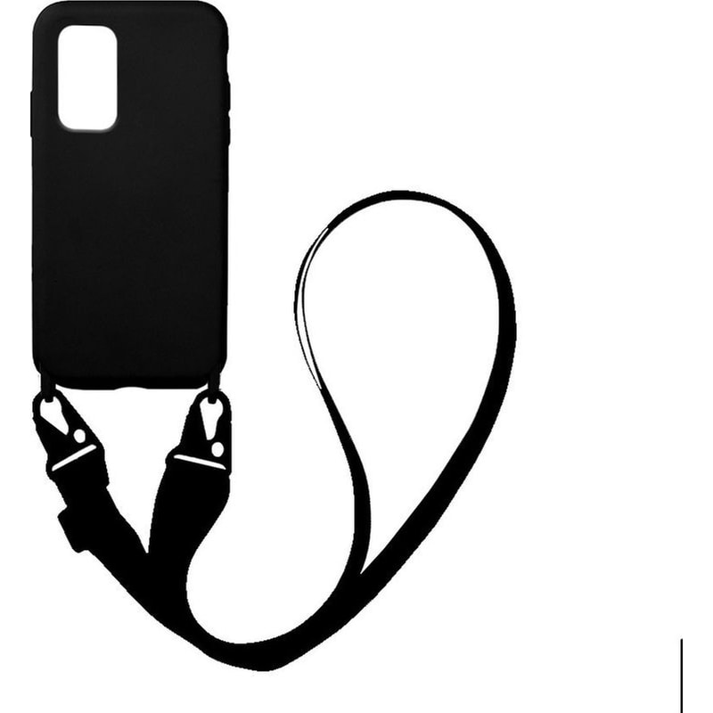 Θήκη Xiaomi Redmi Note 10 Pro - My Colors Carryhang Liquid Silicone Strap - Μαύρο