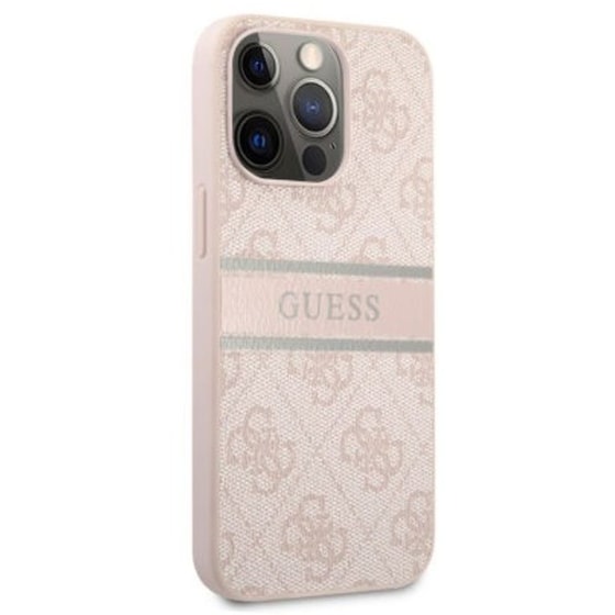 Θήκη Apple iPhone 13 Pro Max - Guess 4G Logo Collection Printed Stripe - Ροζ image 2