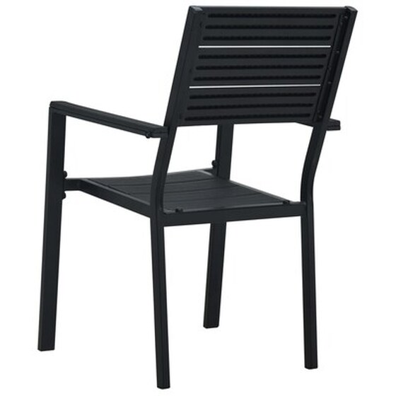 Καρέκλες Κήπου Vidaxl από Ξύλου Hdpe 4 Τεμ. 62x55.5x88.5cm - Μαύρες image 5