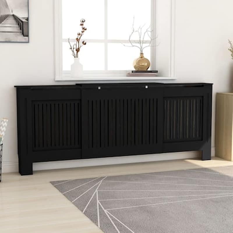 VIDAXL Vidaxl Κάλυμμα Καλοριφέρ Μαύρο 205 Εκ. Από Mdf