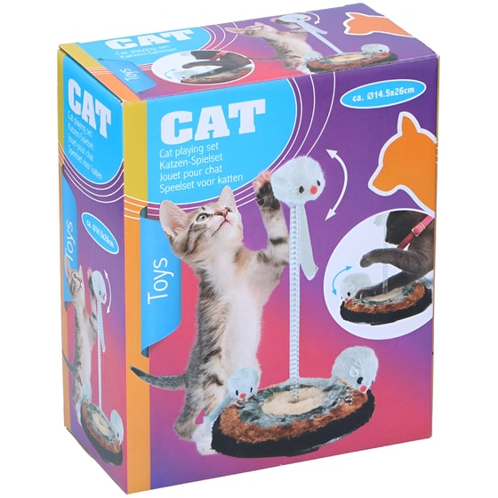 Παιχνίδι Με 3 Ποντίκια Σε Ελατήριο Pet Toys Για Γάτα - Πολύχρωμο image 3
