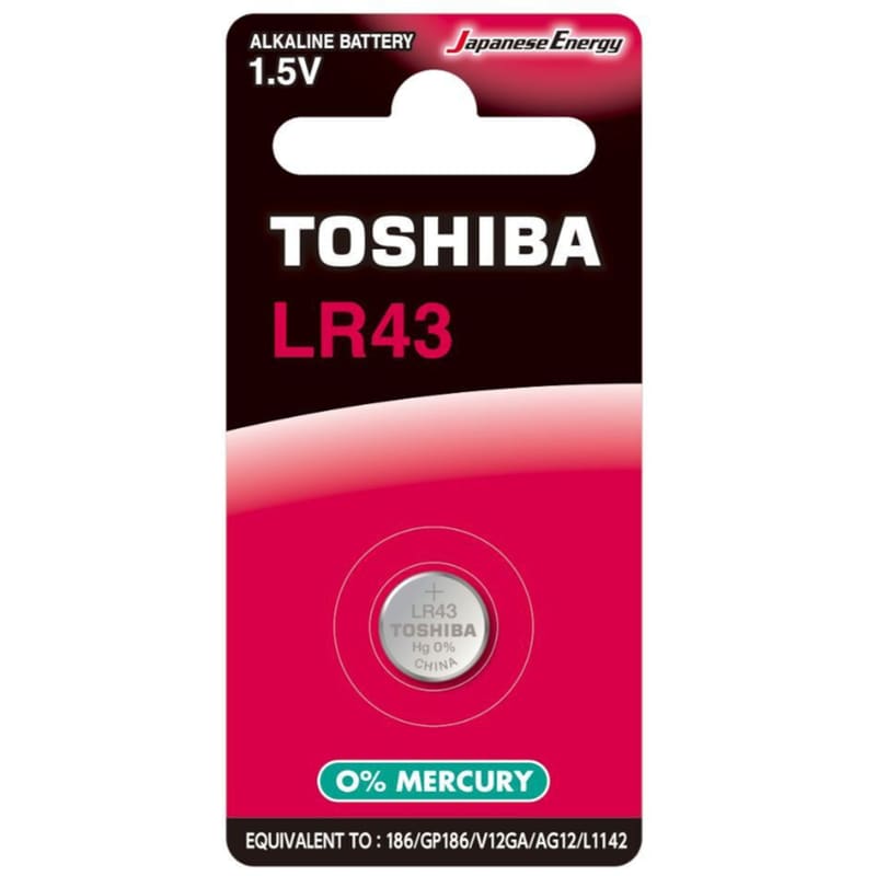 TOSHIBA Buttoncell Μπαταρία Αλκαλική Toshiba LR43 BP1C 1.5V 1τμχ